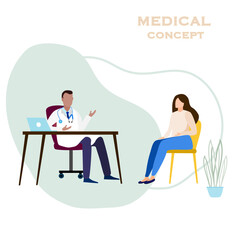 A color doctor giving counseling for a patient, medical concept, health check up, self care