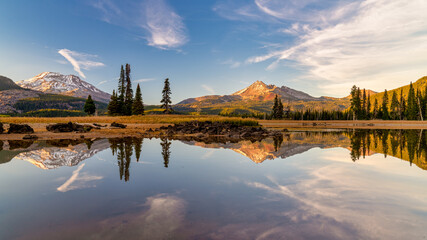 Sunset at Sparks Lake in the Cascade Mountains in Bend, Oregon