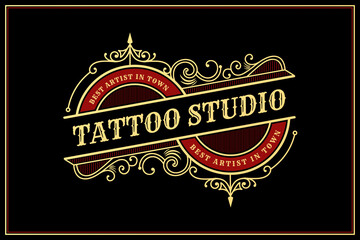 Vintage ornamental vector with floral ornament Suitable for whiskey, liquor, beer, brewery, wine, barber shop, coffee shop, tattoo studio, salon, boutique, hotel, shop signage engraving illustration