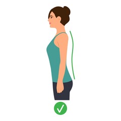 Fototapeta premium Good posture. Healthy back.Vector illustration on white background.