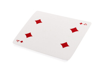 Playing card for poker on white background