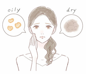 混合肌に悩む女性