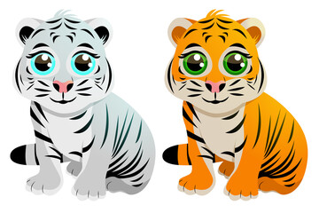 Fototapeta na wymiar Cute tiger - Symbol of the New Year 2022