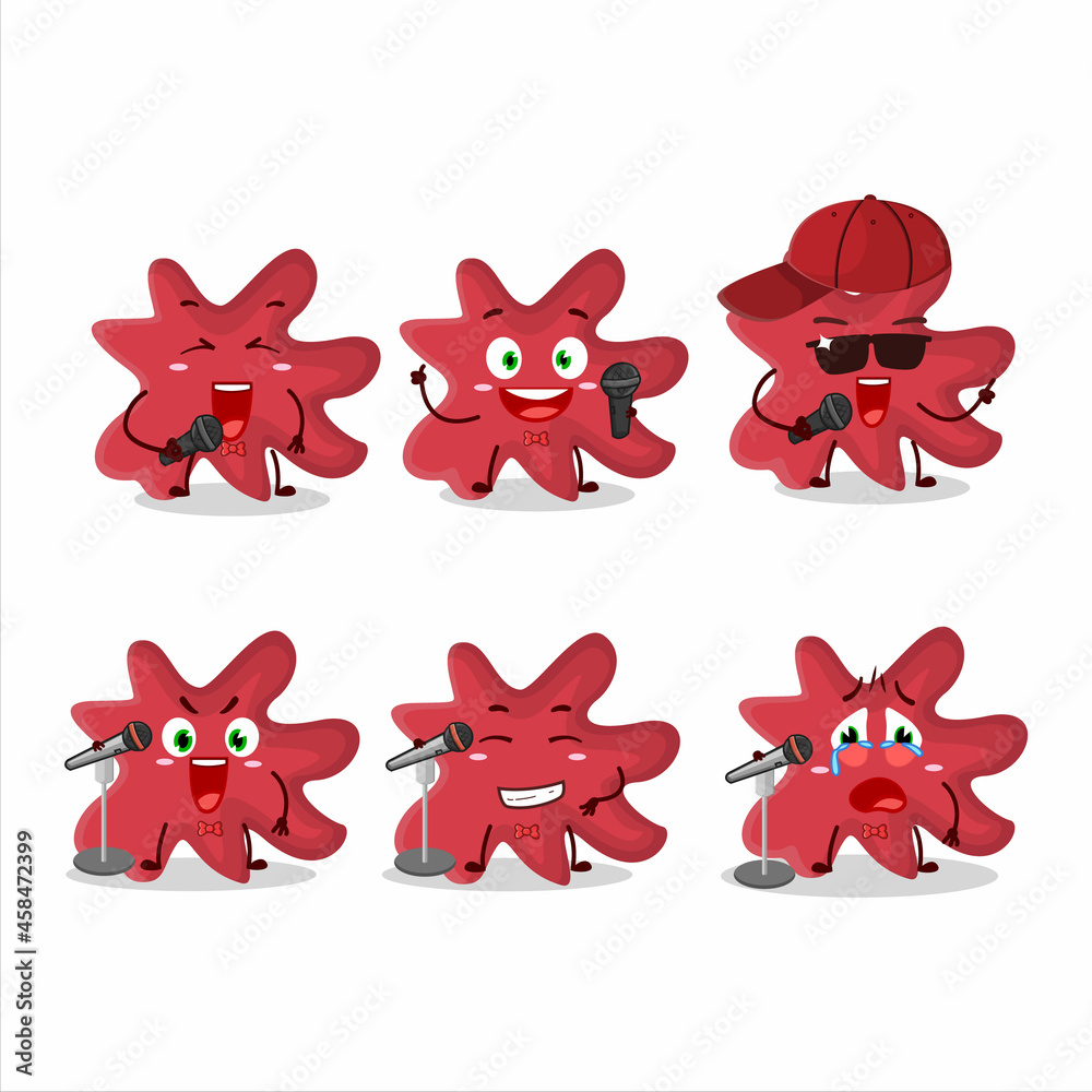 Poster a cute cartoon design concept of minunacovirus singing a famous song