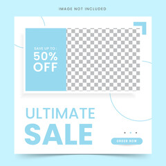 Fashion social media post or flyer template in square banner
