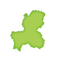 岐阜県の地図　緑色の県庁所在地マーク　都道府県単位の地図のイラスト　地図シルエット