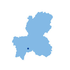 岐阜県の地図　県庁所在地マーク　都道府県単位の地図のイラスト　地図シルエット