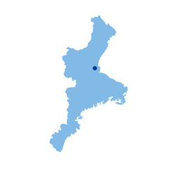 三重県の地図　県庁所在地マーク　都道府県単位の地図のイラスト　地図シルエット