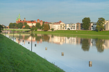 Fototapeta na wymiar Poland, Krakow, Flooded River Bank