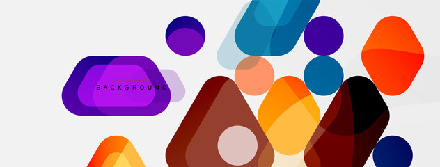 Abstract round geometric shapes and circles background. Trendy techno business template for wallpaper, banner, background or landing