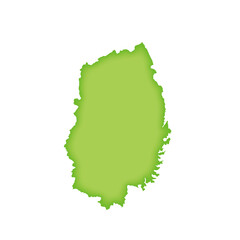 岩手県の地図　緑色の都道府県単位の地図のイラスト　地図シルエット