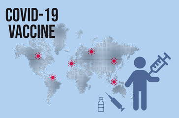 An illustration of people vaccination concept for immunity health