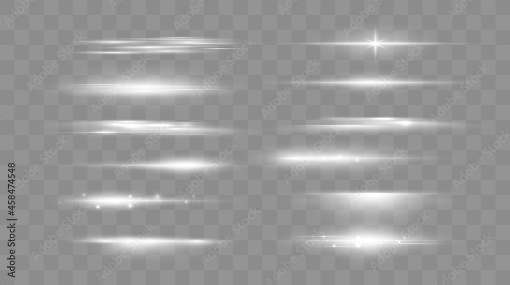 Aufkleber set of shining sparkles and lens flares. glowing lights isolated on transparent background. vector i