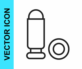 Black line Bullet icon isolated on white background. Vector