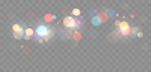 Colorful bokeh lights background. Blurred circle shapes. Vector illustration - 458475918
