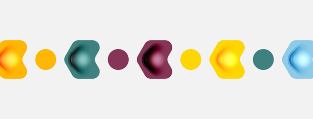 Color arrow shapes on white backdrop. Minimal geometric abstract background. Vector illustration for wallpaper banner background or landing page