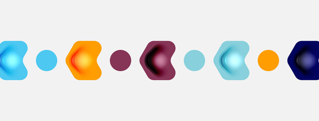 Color arrow shapes on white backdrop. Minimal geometric abstract background. Vector illustration for wallpaper banner background or landing page