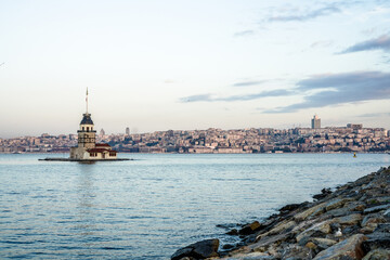 Maiden's Tower in istanbul, Turkey (KIZ KULESI - USKUDAR)