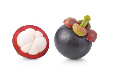 Mangosteen isolated on white background
