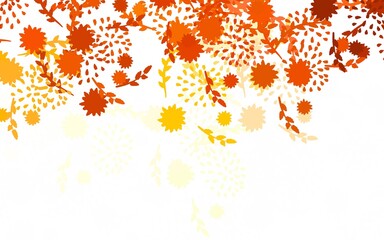 Light Orange vector natural background with flowers
