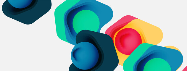 Color arrow shapes on white backdrop. Minimal geometric abstract background. Vector illustration for wallpaper banner background or landing page