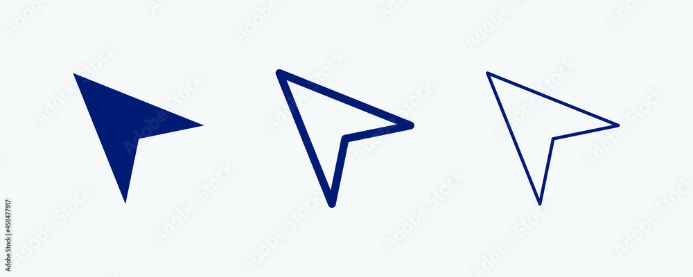 Poster click icon set isolated symbol in different style illustration. select vector icons designed in fill