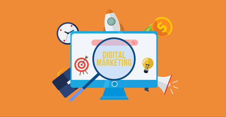 Internet, business, Technology and network concept. Digital Marketing content planning advertising strategy concept.