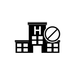 No visiting icon isolated on white background. Hospital sign