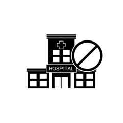 No visiting icon isolated on white background. Hospital sign