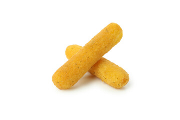 Fried cheese sticks isolated on white background