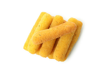 Fried cheese sticks isolated on white background