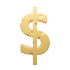 Cheese alphabet font food symbol dollar