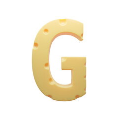Cheese alphabet font food letter G
