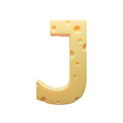 Cheese alphabet font food letter J