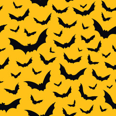 Hallowen pattern with scary bats. Vector seamless background. Ready for printing on textile and other seamless design. 