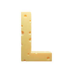 Cheese alphabet font food letter L