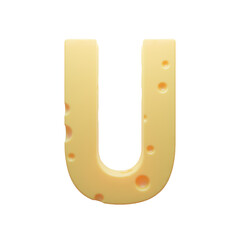 Cheese alphabet font food letter U