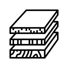 sheets of wood materials line icon vector. sheets of wood materials sign. isolated contour symbol black illustration