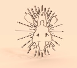 Paddle board yoga meditation. Healthy lifestyle concept