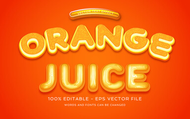 orange juice text effect editable words and fonts