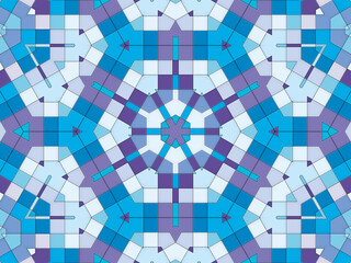 幾何学的な青色のタイル模様の背景