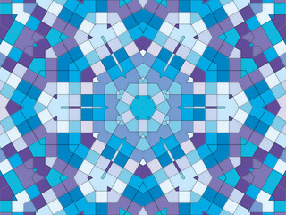 幾何学的な青色のタイル模様の背景