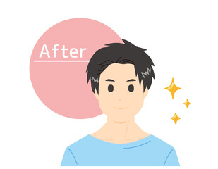 男性の顔　ベクターイラスト　スキンケア　美容