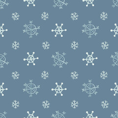 Watercolor snowflakes seamless pattern. Hand drawn snowflakes.