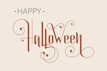 Happy Halloween vector lettering. Festive calligraphy for a banner, poster, greeting card, invitation to a party. Vector illustration.