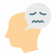negative thinking single isolated icon with flat style