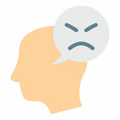 anger or angry mad emotion single isolated icon with flat style