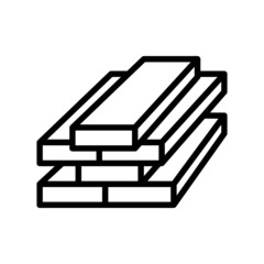 lumber timber line icon vector. lumber timber sign. isolated contour symbol black illustration