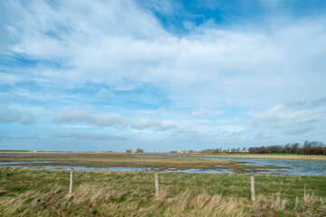 Landscape at the seawall at Zierkizee in Zeeland province, The netherlands