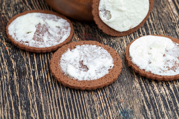 sweet cookies with milk filling